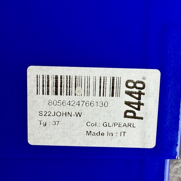 P448 John Sneakers. US Sz 7 (Italy Sz 37). Sparkly white & multi colored trim. - Picture 8 of 8